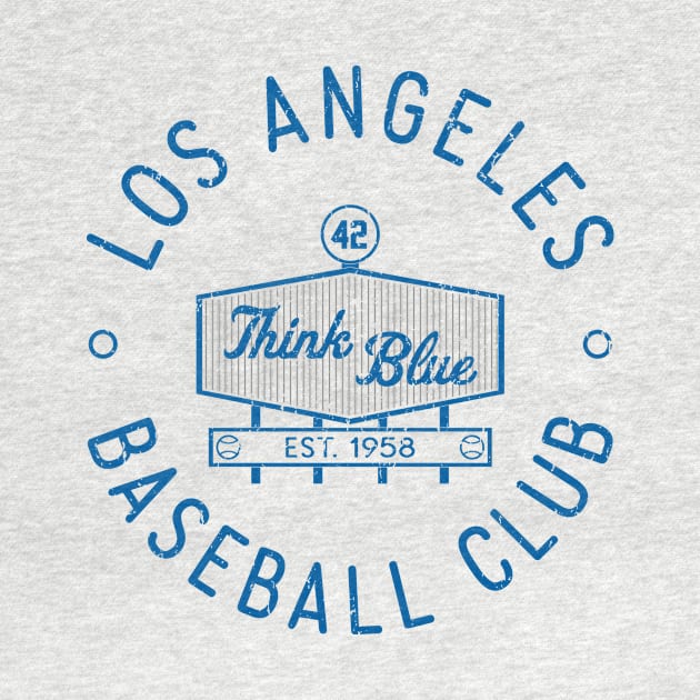 Retro LA Baseball Club Stadium Logo (Blue) by Double-Double Designs